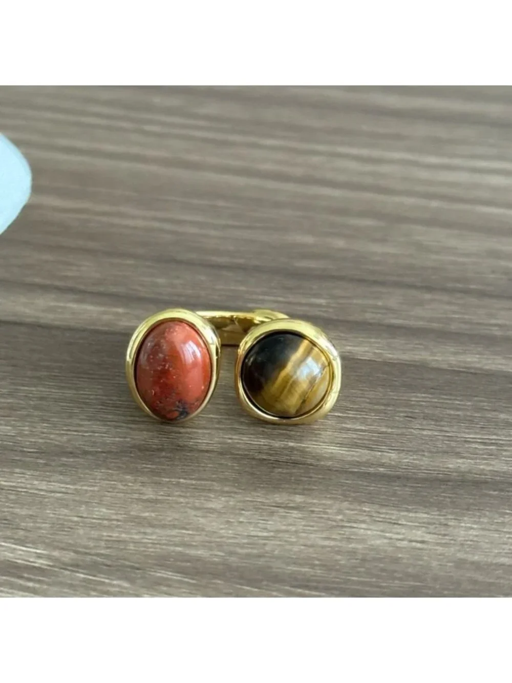 Gold Dual Stone Ring Q500